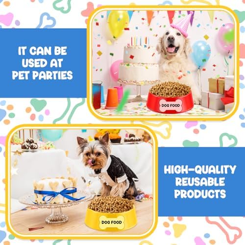 Demonwer Dog Themed 18 Piece Plastic Food Tray Set