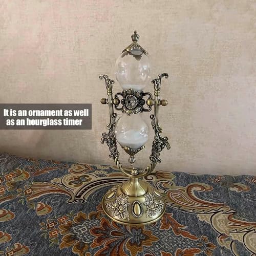 NIUASH 15-Minute Metal Vintage Hourglass Timer