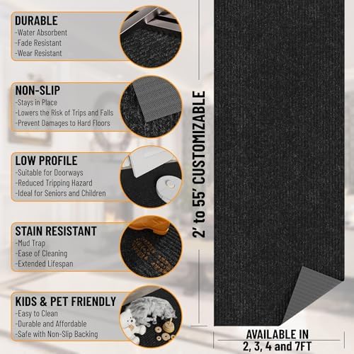 Ottomanson 27 x 910 Black Hallway Runner