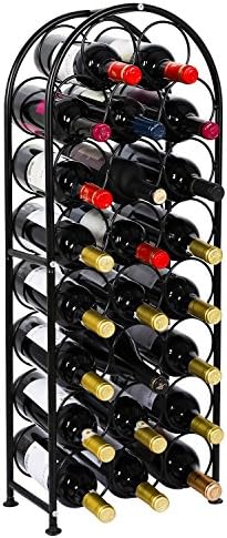 PAG 23 Bottles Freestanding Metal Wine Rack Black