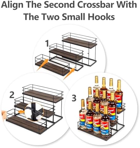 12 Bottle Coffee Syrup Organizer 3 Tier Freestanding Rack