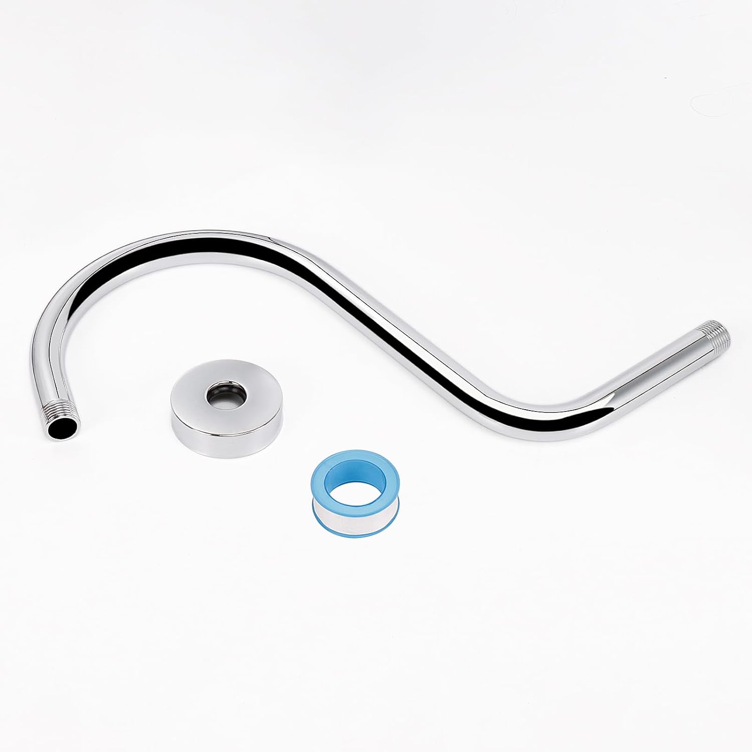 HarJue S Shaped Shower Arm 13 Inch Chrome Stainless Steel