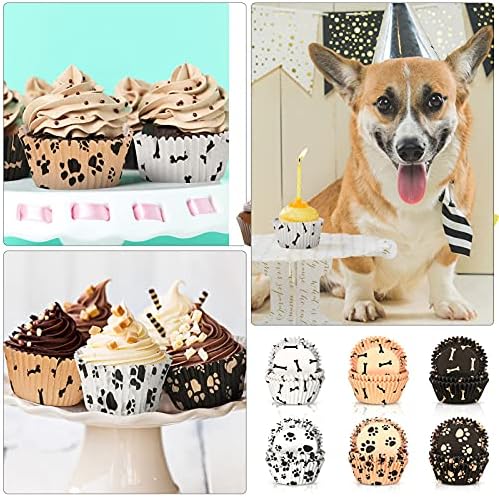 600 Piece Paw Bone Print Cupcake Liners for Birthday Parties