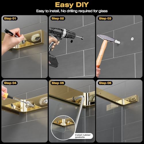 Heavy Duty Glass Clamp Support Bracket for Frameless Shower Doors