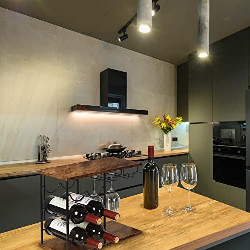 LIANTRAL Freestanding Wine Rack 6 Bottles 4 Glasses