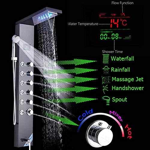 Gougeltd Digital Shower Panel System with LED Display