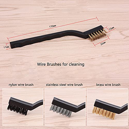 3Pcs Mini Wire Brush Set for Cleaning and Rust Removal