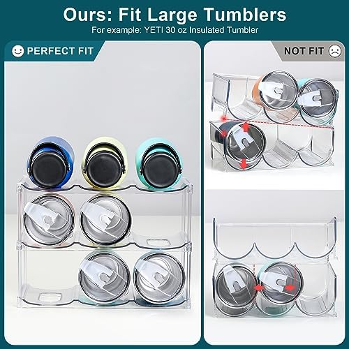 Stackable 3-Tier Water Bottle Holder for Stanley YETI - Clear Racks