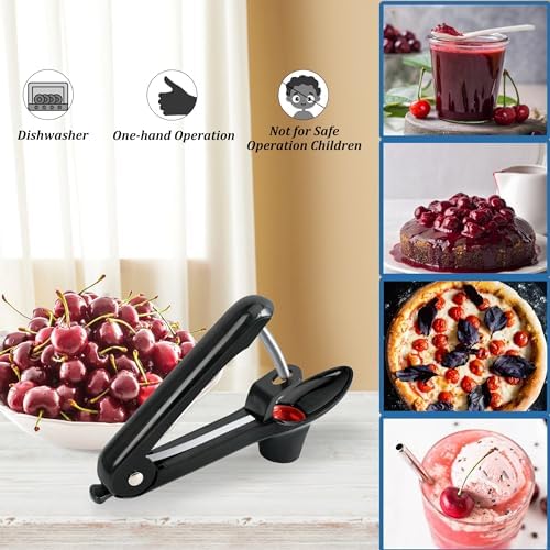 Cherry Pitter Tool with Rebound Design Black