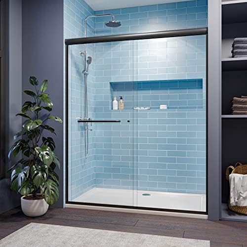 SUNNY SHOWER Bypass Sliding Shower Door 54x72 Black Finish