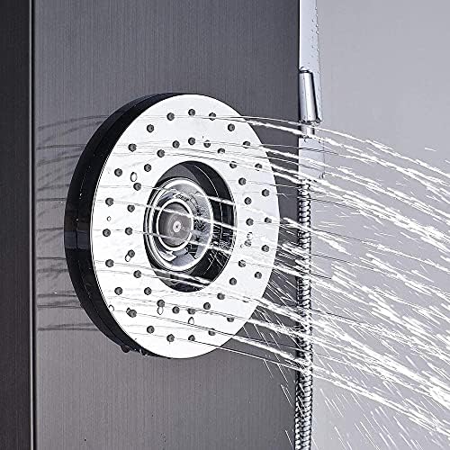 Gougeltd LED Shower Tower Panel Black Stainless Steel