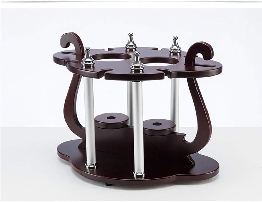 Wood Wine Holder for 2 Bottles and 6 Glasses