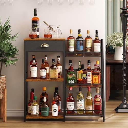 Jakyitvi 3-Tier Freestanding Wine Cabinet with Drawer