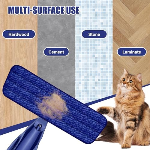 EXEGO Spray Mop with 3 Reusable Pads for Multi-Surface Cleaning