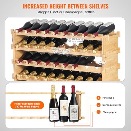 VEVOR Modular Freestanding Wine Rack 72 Bottles