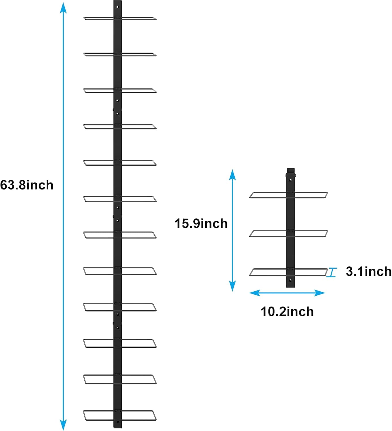X-cosrack 12-Bottle Wall Wine Rack with Detachable Design