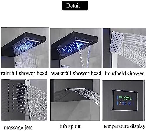 TECKI LED Light Shower Panel With Massager Jets and Body System