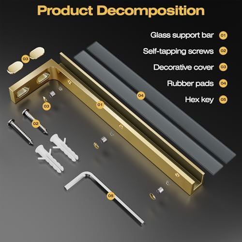 Heavy Duty Glass Clamp Support Bracket for Frameless Shower Doors