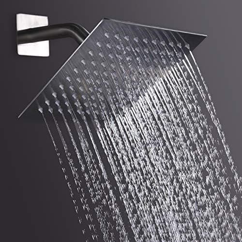 NearMoon 8 Inch Square Rain Shower Head - Chrome Finish High Pressure Easy Install