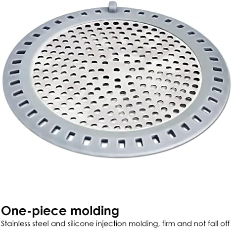 Seatery 2PCS Shower Drain Hair Catcher with Silicone Shield 1