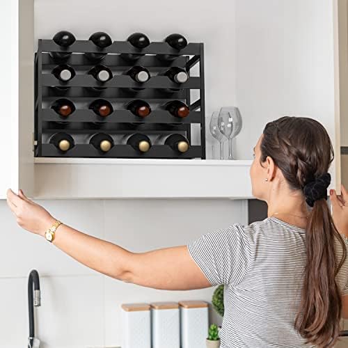 Ruichang 4-Tier Bamboo Wine Rack - 16 Bottle Capacity