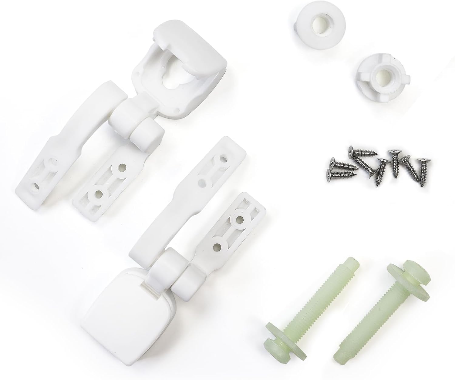 Meaferks Plastic Toilet Seat Hinge 2Pcs White Quick Release Replacement