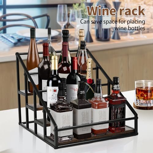 Coffee Syrup Organizer Rack with 4 Tiers for Kitchen and Bar