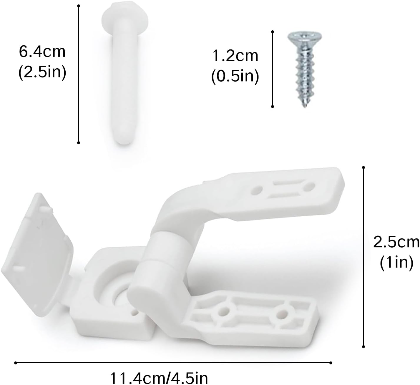 Universal White Toilet Seat Hinge Replacement