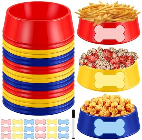 Demonwer Dog Themed 18 Piece Plastic Food Tray Set