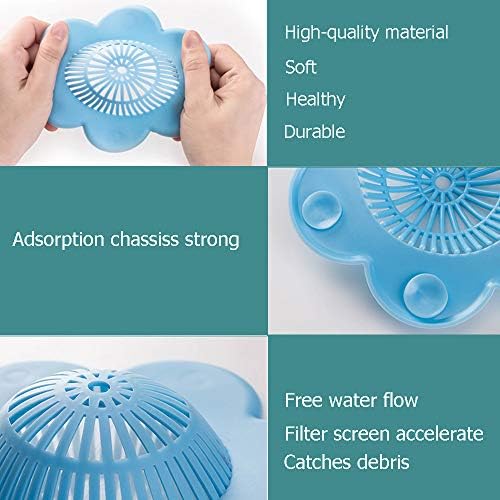 UMBWORLD Hair Catcher Silicone Drain Cover with Suction Cups 4 Pack