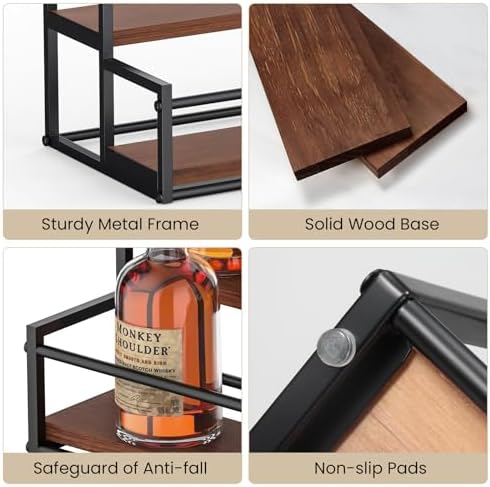 THYGIFTREE 2 Tier Liquor Bottle Display Shelf 1