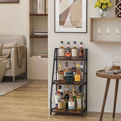 3-Tier Trapezoid Liquor Stand for Home Bar