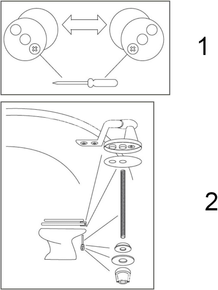 Zinc Alloy Toilet Seat Hinge Fixings Set with Bolts