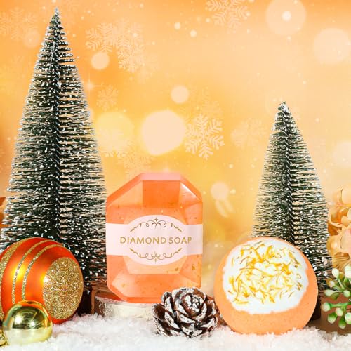 TRSILLE Orange Spa Basket with Luxury Flannel Blanket