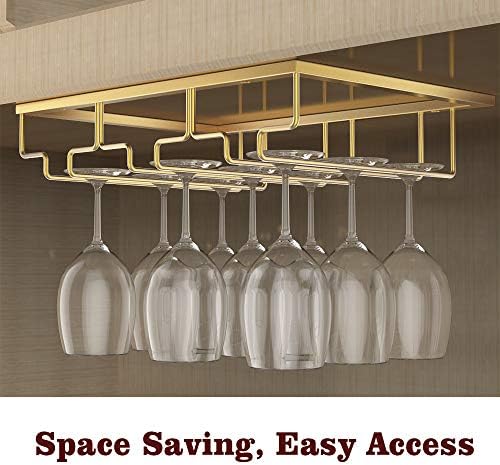 Nuovoware Wine Glass Rack - 3 Rows Gold