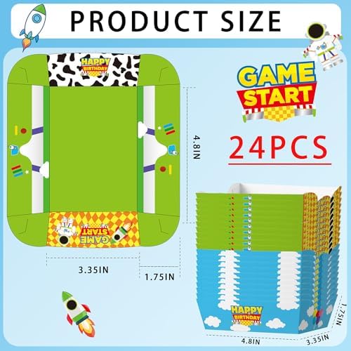 24 Pcs Cartoon Themed Birthday Snack Bowls
