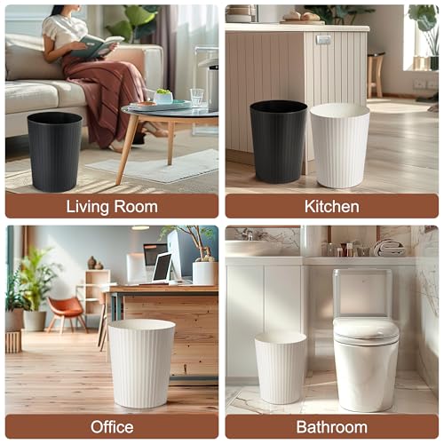 Soddeph 25 Gallon Trash Can with Durable Plastic Construction and Lidless Design