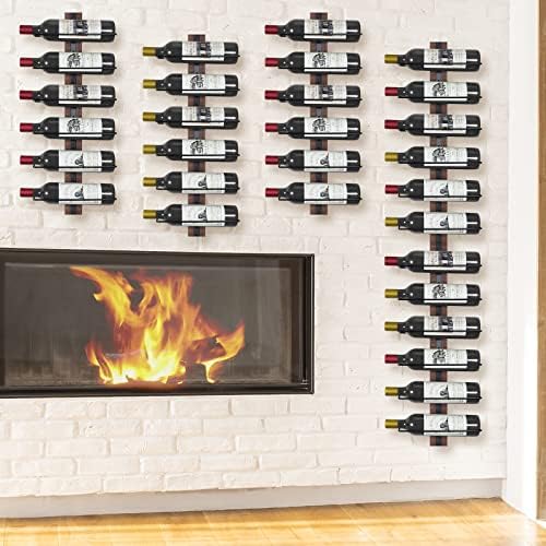 B4Life Wall Wine Rack for 12 Bottles Sturdy Wooden Design
