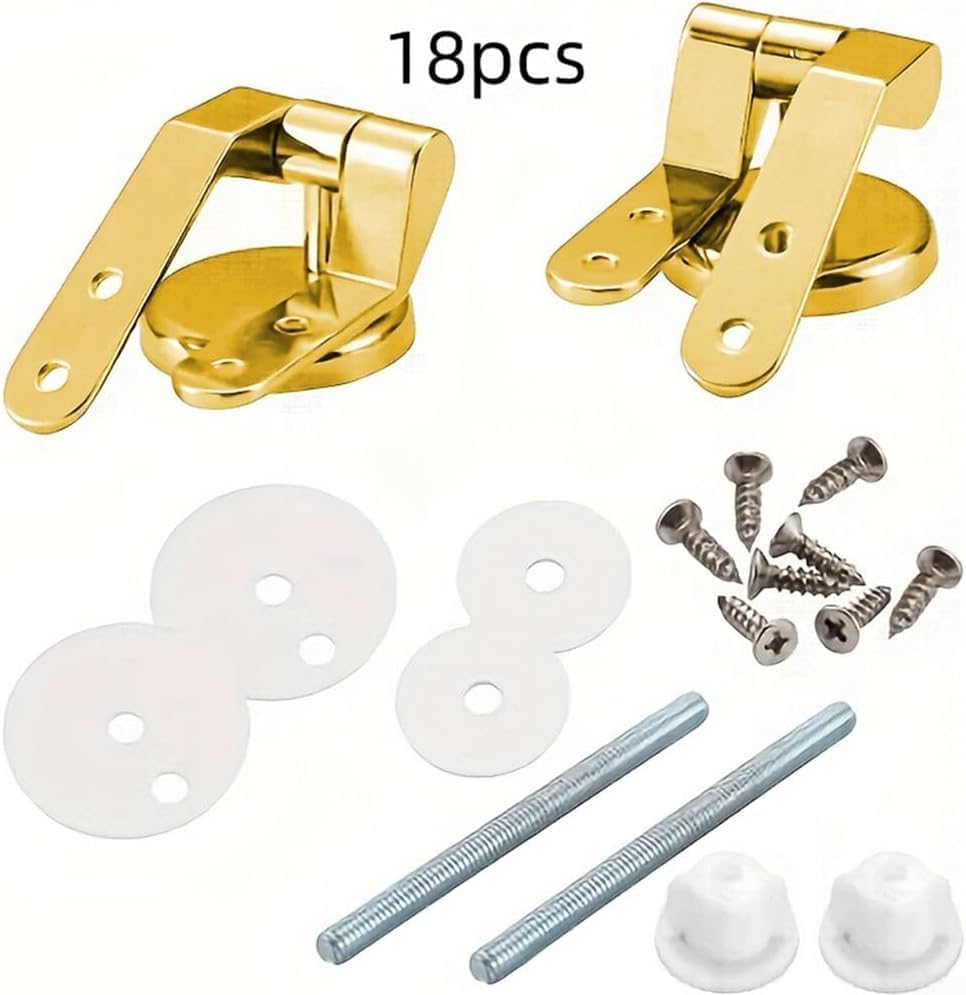 Loszaral Gold Toilet Seat Hinges Replacement Kit