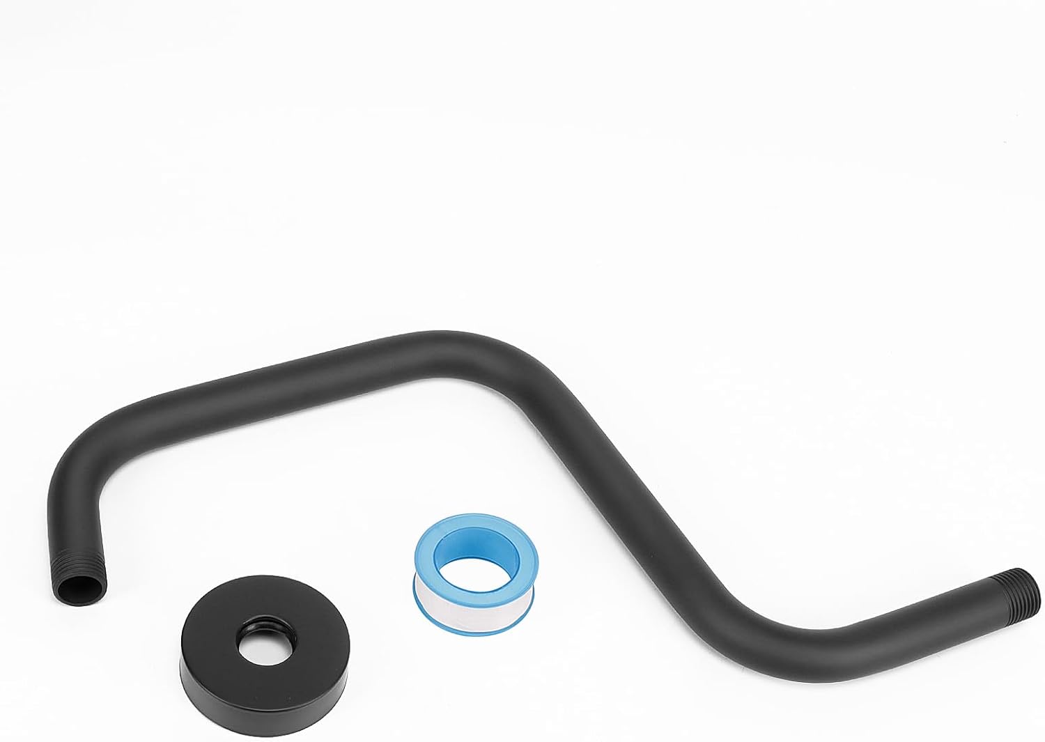 HarJue S Shaped Shower Arm 13 Inch Z-S Shape Matte Black