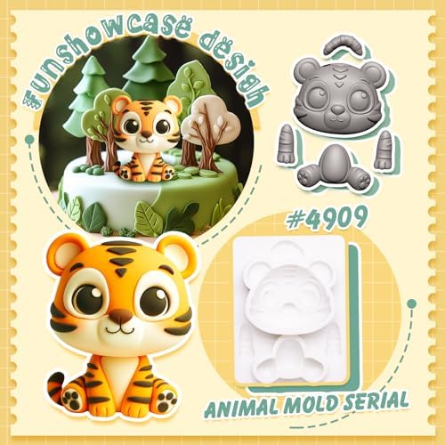 FUNSHOWCASE Fondant Mold Tiger Cake Topper 31 Inch Tall