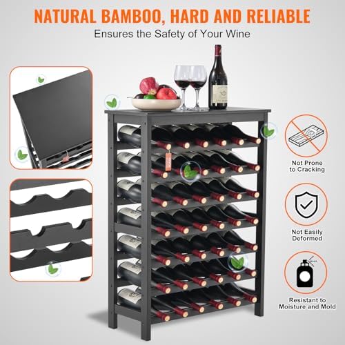 VEVOR 42-Bottle Bamboo Wine Rack 7-Tier Freestanding 1
