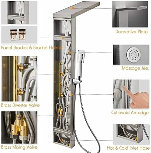 Gougeltd LED Light Shower Panel with Massager Jets 1