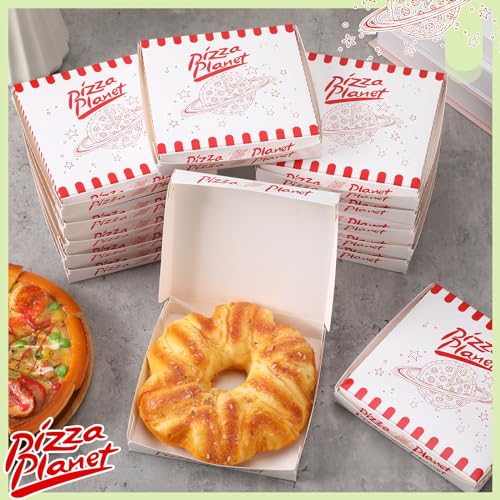 Dunzoom 48 Pcs Planet Themed Mini Pizza Boxes
