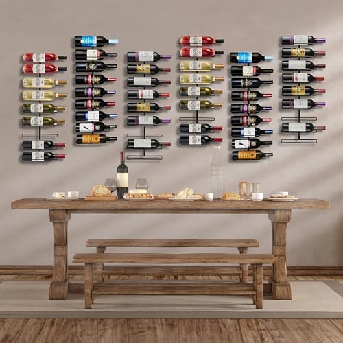 Sorbus Wall-Mounted Wine Rack 9 Bottles - Black Metal