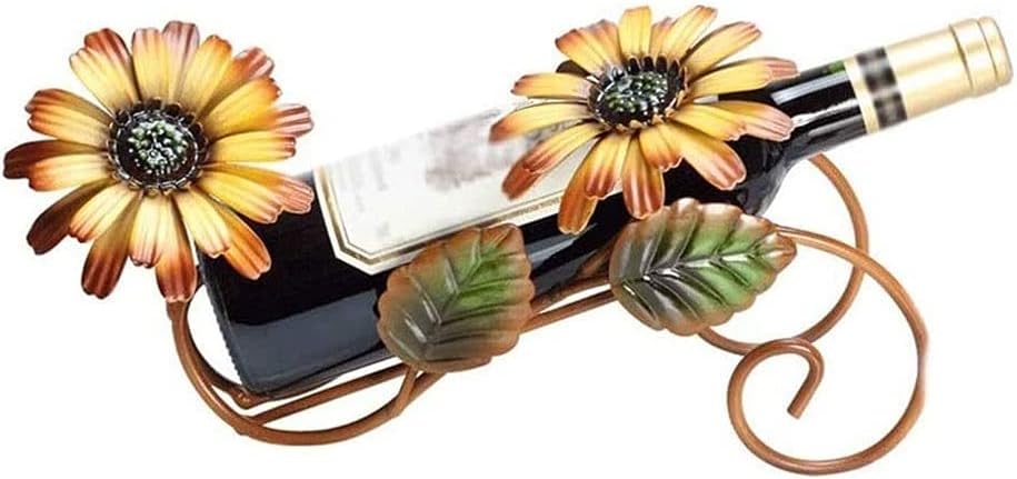 European Creative Sun Flower Wine Rack - Metal Storage Stand