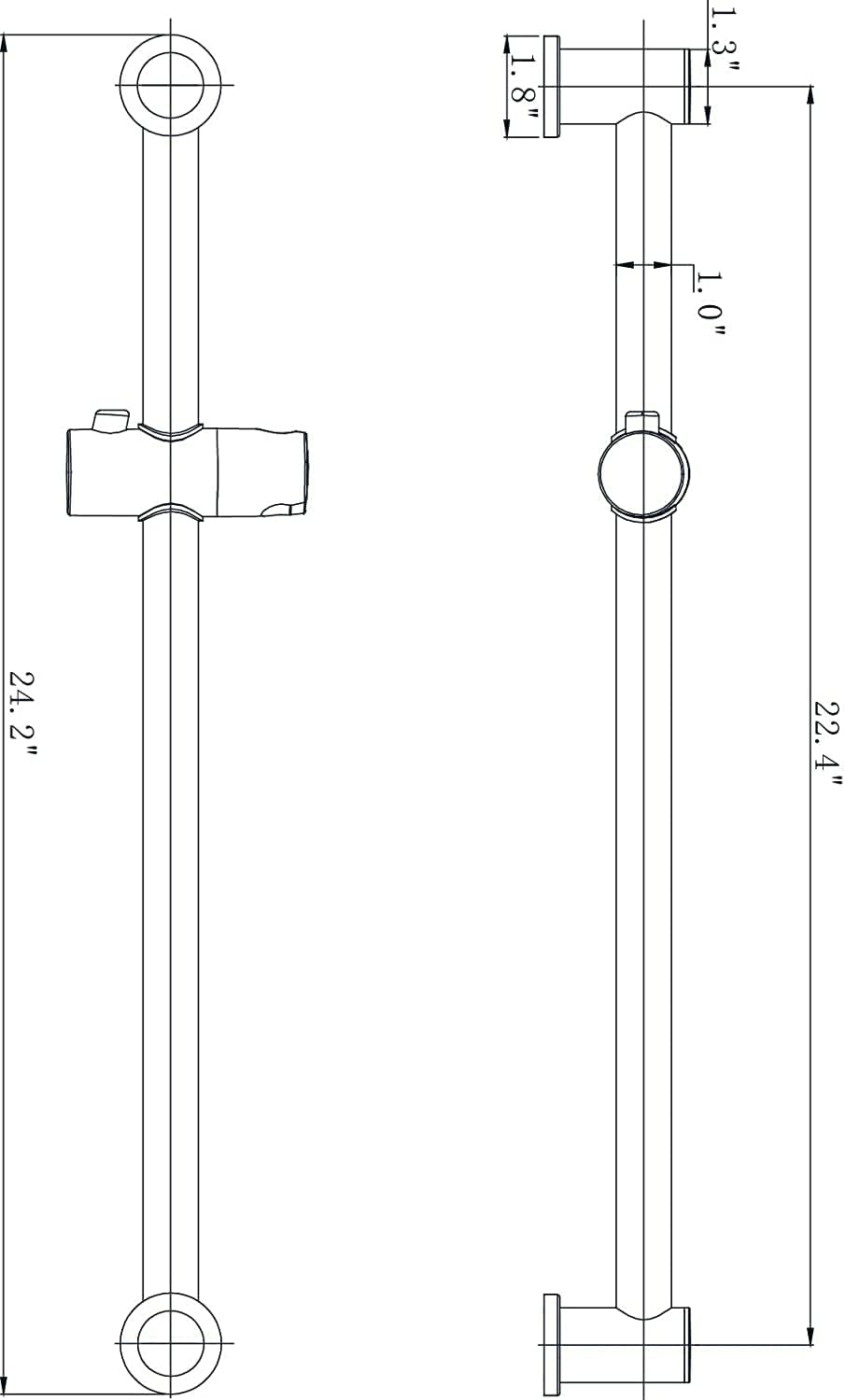 Duttao 22 Inch Shower Slider Bar with Adjustable Holder