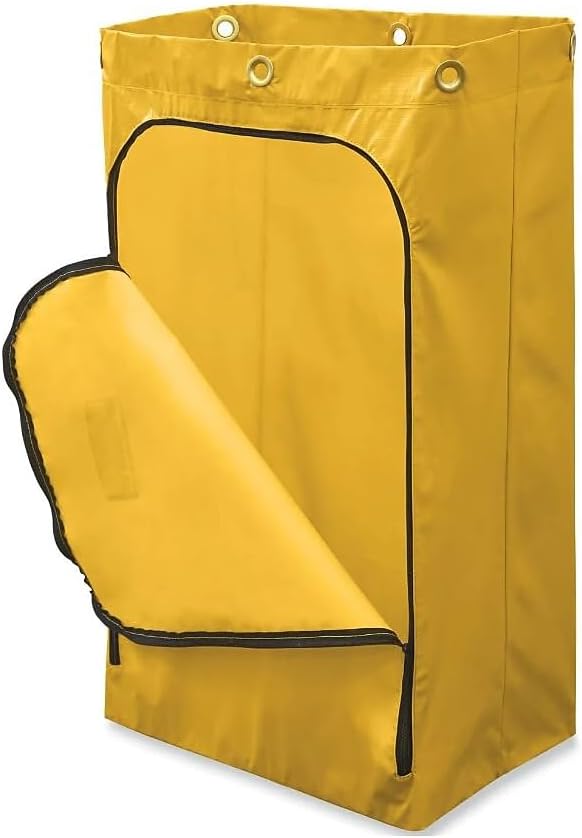Rubbermaid 24 Gal Yellow Zippered Vinyl Bag for Cleaning Carts