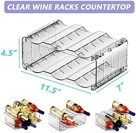 BOPai Clear Wine Rack for 6 Bottles Space-Saving Organizer