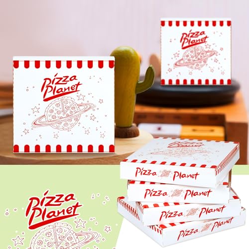 Dunzoom 48 Pcs Planet Themed Mini Pizza Boxes